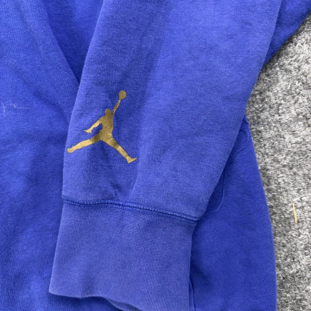 Nike Mens Air Jordan VII 7 Retro Pull Over Hoodie Sweatshirt Olympic Blue XL‎